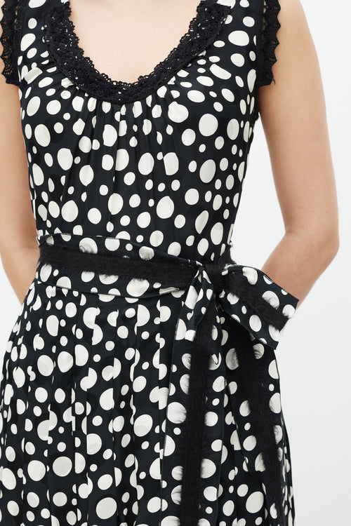 Dolce & Gabbana Black & White Polka Dot Lace Dress