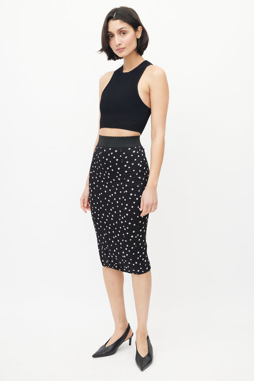 Dolce & Gabbana Black & White Star Skirt