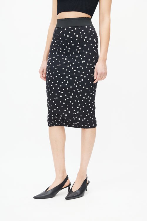 Dolce & Gabbana Black & White Star Skirt