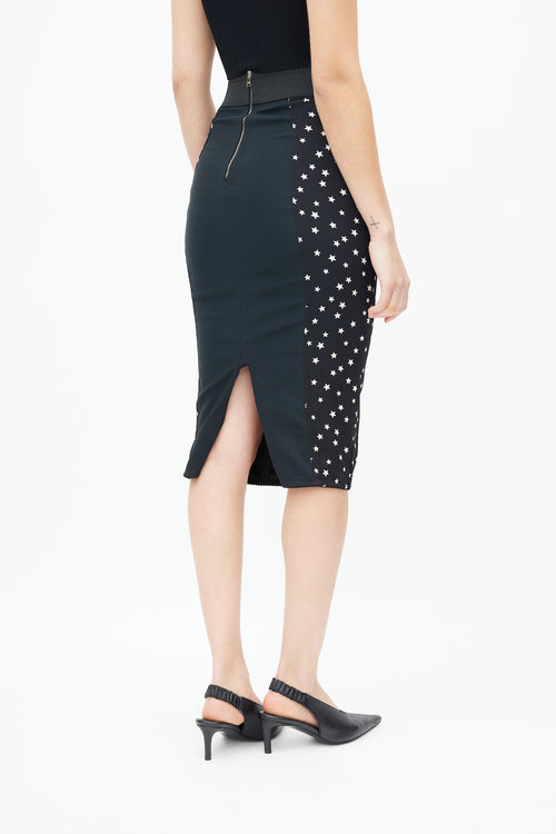 Dolce & Gabbana Black & White Star Skirt