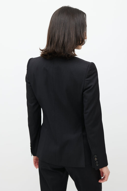 Dolce & Gabbana Black Wool Pinstripe Two Piece Suit