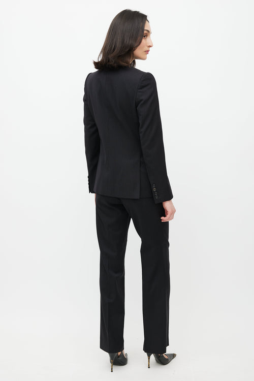 Dolce & Gabbana Black Wool Pinstripe Two Piece Suit