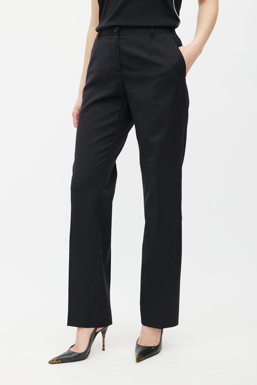 Dolce & Gabbana Black Wool Pinstripe Two Piece Suit