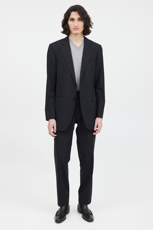 Dolce & Gabbana Black Wool Two Piece Suit