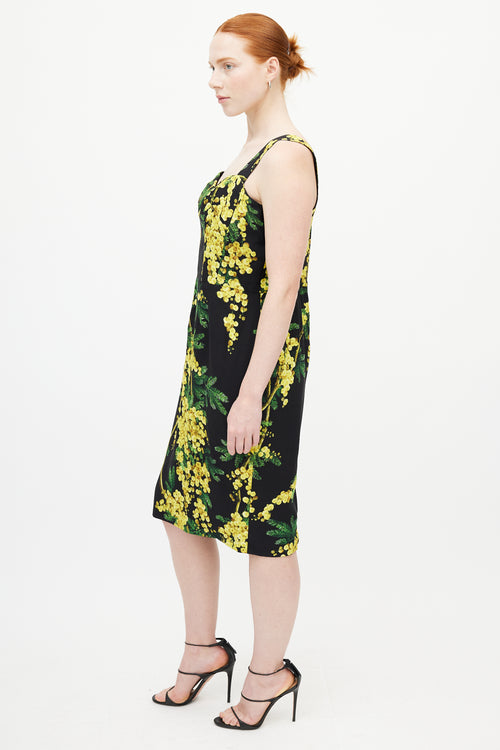 Dolce & Gabbana Black & Yellow Floral Dress