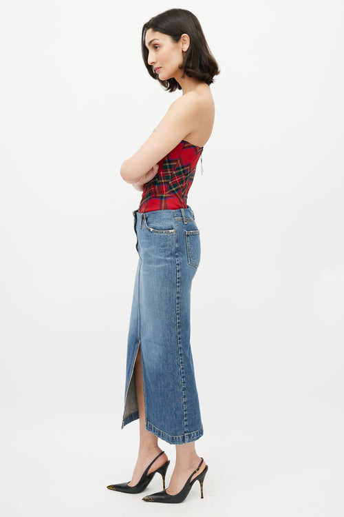 Dolce & Gabbana Blue Medium Wash Pencil Skirt