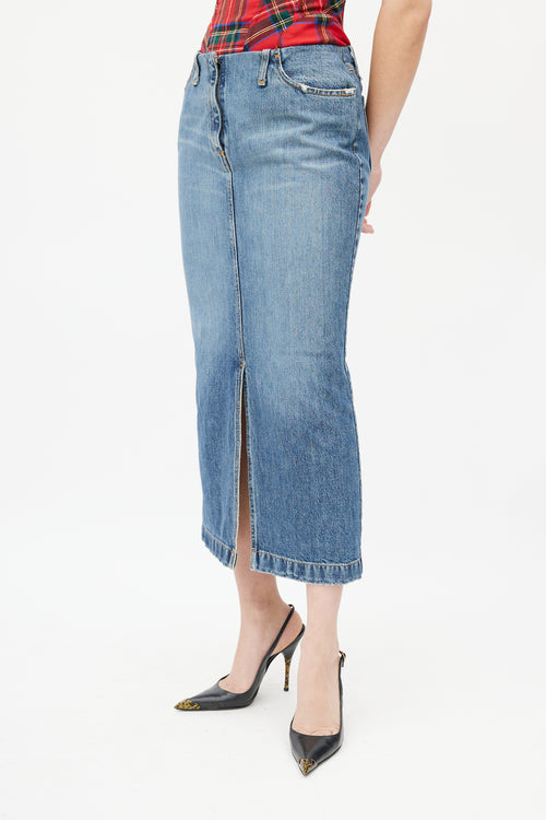 Dolce & Gabbana Blue Medium Wash Pencil Skirt