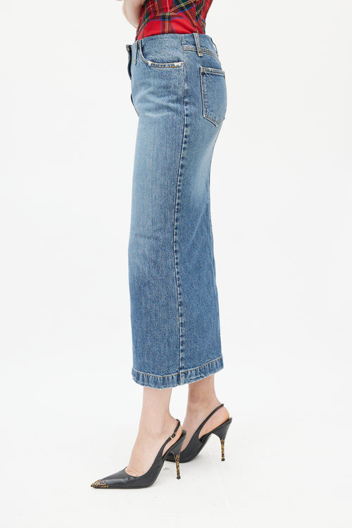 Dolce & Gabbana Blue Medium Wash Pencil Skirt