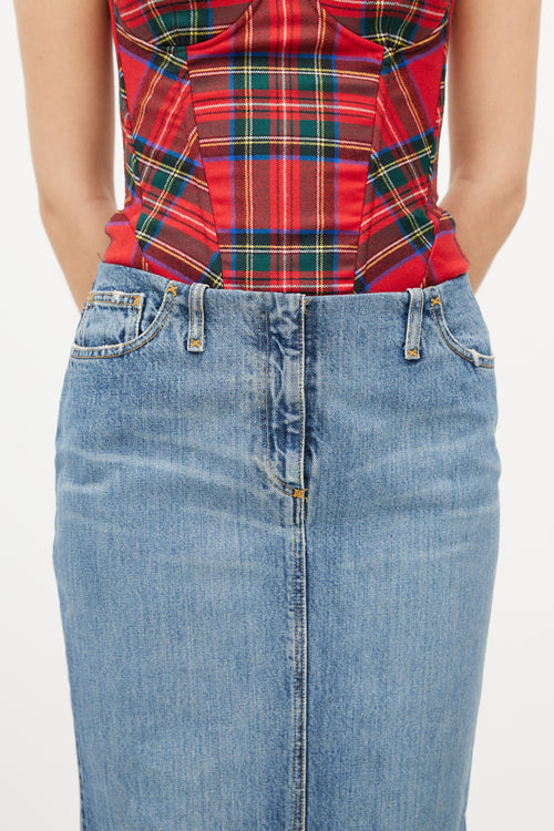 Dolce & Gabbana Blue Medium Wash Pencil Skirt