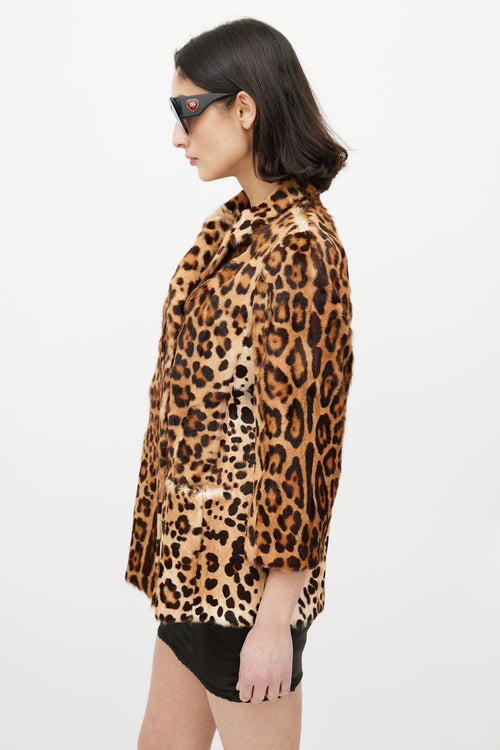 Dolce & Gabbana Brown & Black Fur Print Jacket