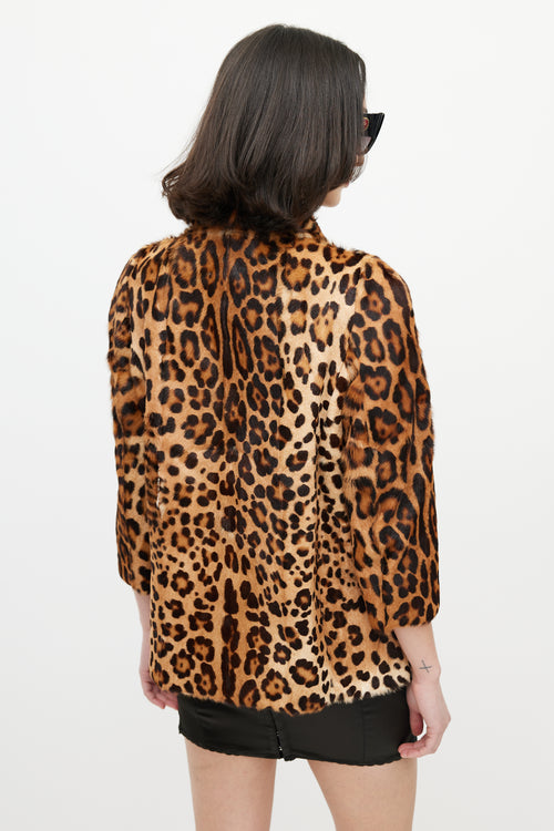 Dolce & Gabbana Brown & Black Fur Print Jacket