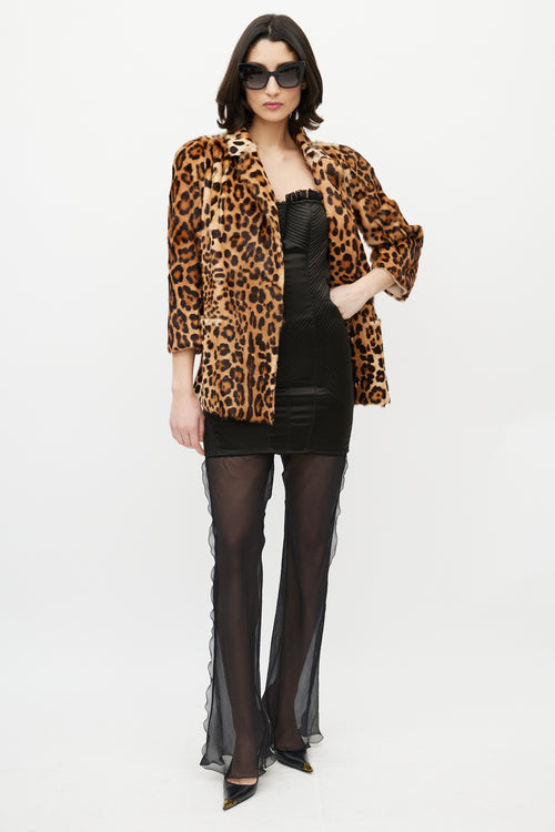 Dolce & Gabbana Brown & Black Fur Print Jacket