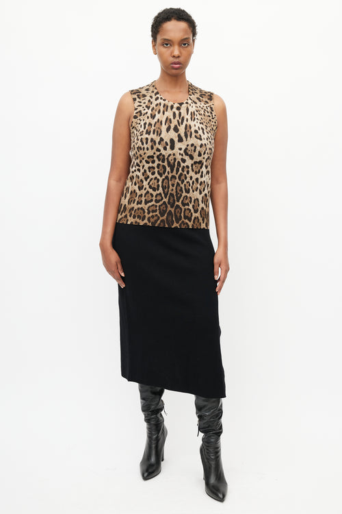 Dolce & Gabbana Brown & Black Print Knit Tank