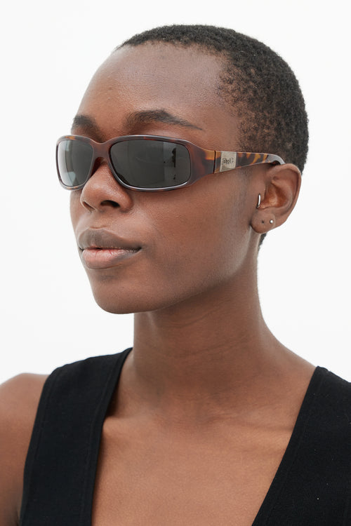 Dolce & Gabbana Brown Print 2075 Rectangular Sunglasses