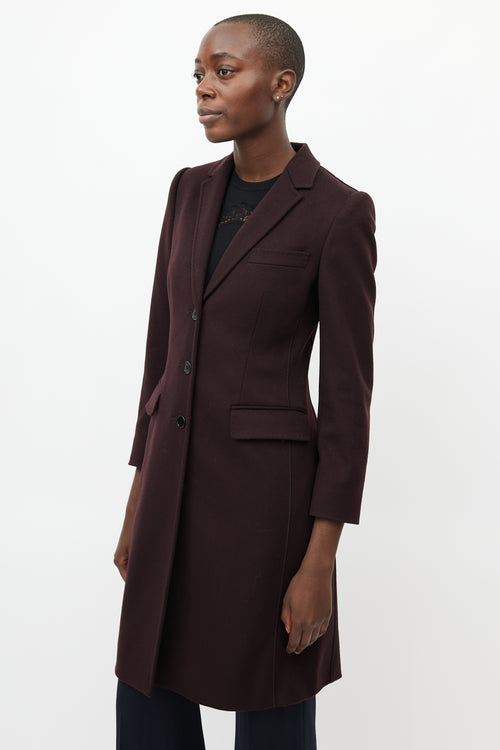 Dolce & Gabbana Burgundy Wool Coat