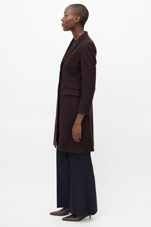Dolce & Gabbana Burgundy Wool Coat
