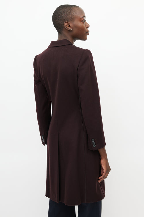 Dolce & Gabbana Burgundy Wool Coat
