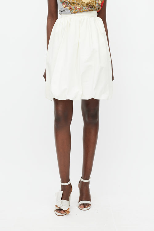 Dolce & Gabbana Cream Bubble Midi Skirt