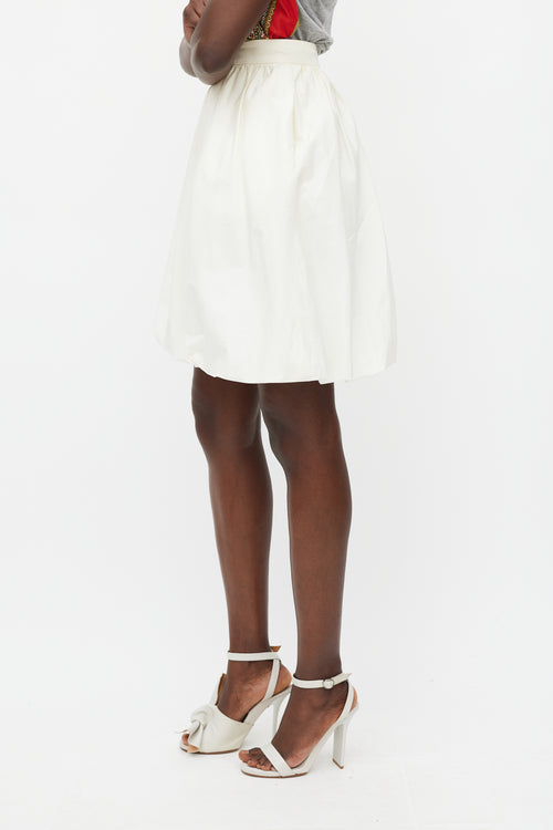 Dolce & Gabbana Cream Bubble Midi Skirt