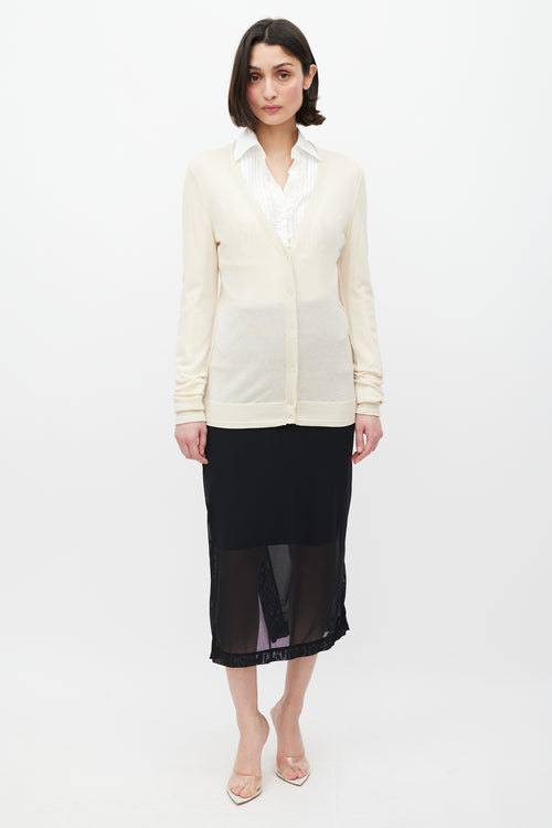 Dolce & Gabbana Cream Knit Cardigan