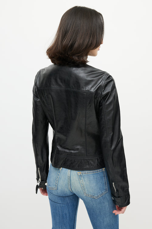 Dolce & Gabbana D&G Black Cargo Leather Jacket