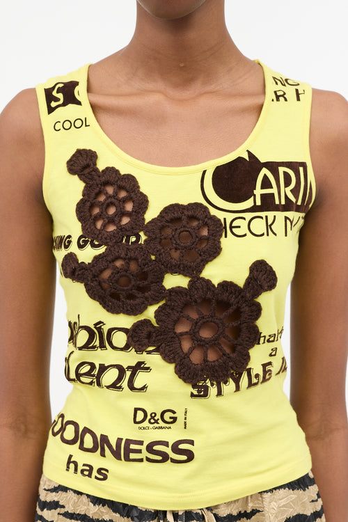 Dolce & Gabbana D&G Crochet Flower Tank Top