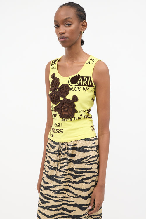 Dolce & Gabbana D&G Crochet Flower Tank Top