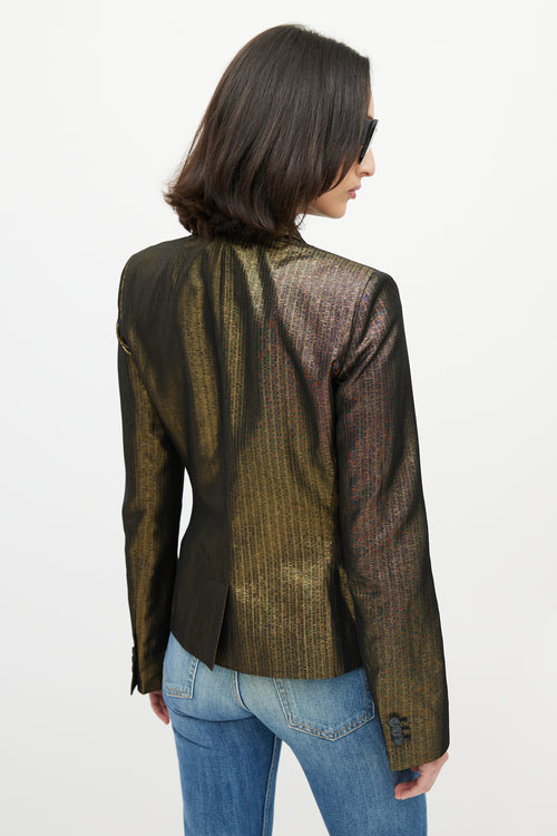 Dolce & Gabbana D&G Gold Brocade Peak Lapel Blazer