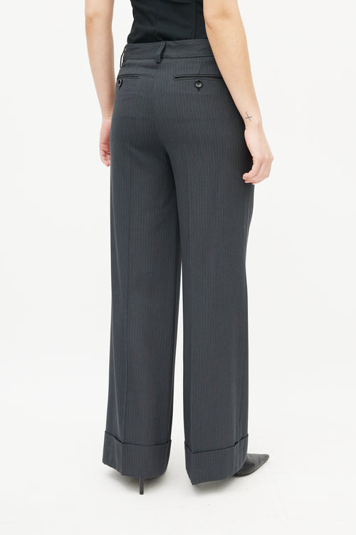 Dolce & Gabbana D&G Grey & Blue Pinstripe Pant Suit