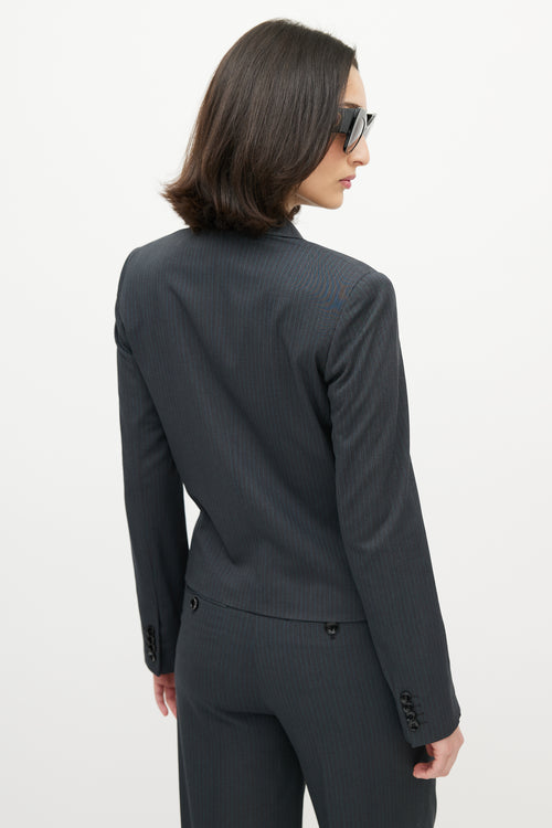 Dolce & Gabbana D&G Grey & Blue Pinstripe Pant Suit