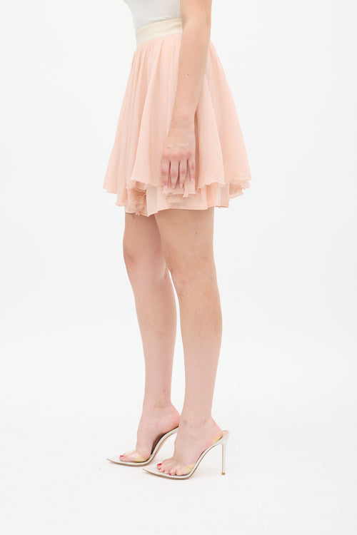 Dolce & Gabbana D&G Pink Plissé Mini Circle Skirt
