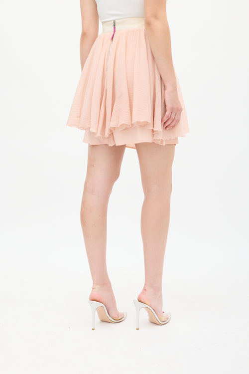 Dolce & Gabbana D&G Pink Plissé Mini Circle Skirt