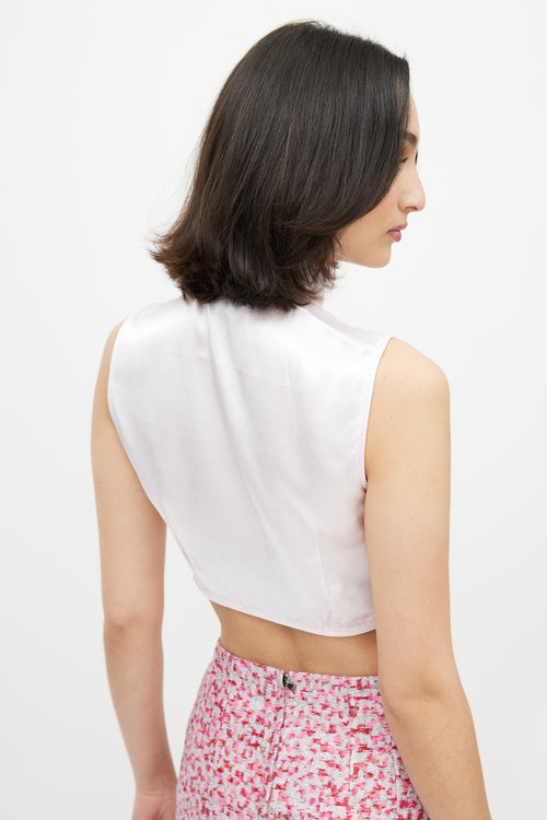 Dolce & Gabbana D&G Pink Satin Cropped Shirt