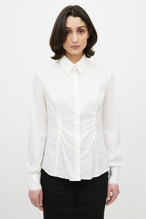 Dolce & Gabbana D&G White Lace Trim Shirt