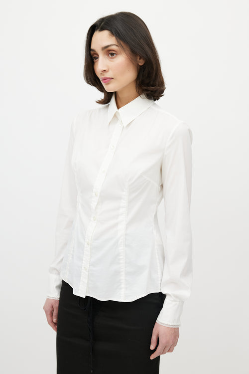 Dolce & Gabbana D&G White Lace Trim Shirt