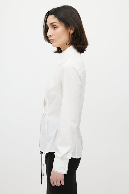 Dolce & Gabbana D&G White Lace Trim Shirt