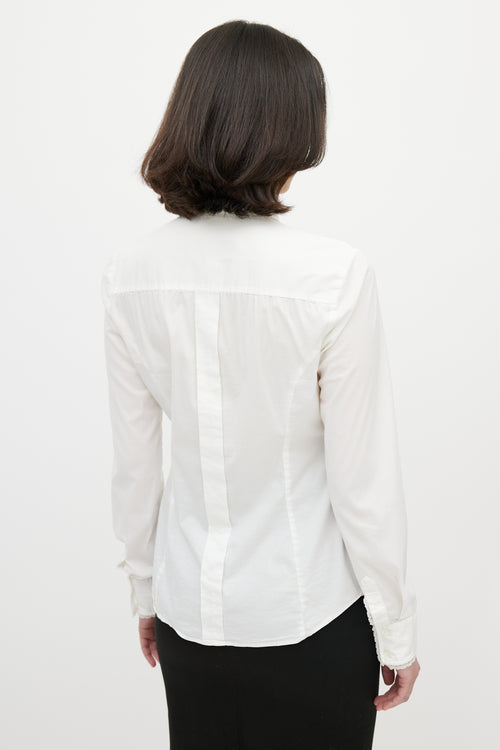 Dolce & Gabbana D&G White Lace Trim Shirt