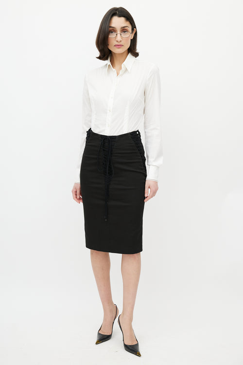 Dolce & Gabbana D&G White Lace Trim Shirt
