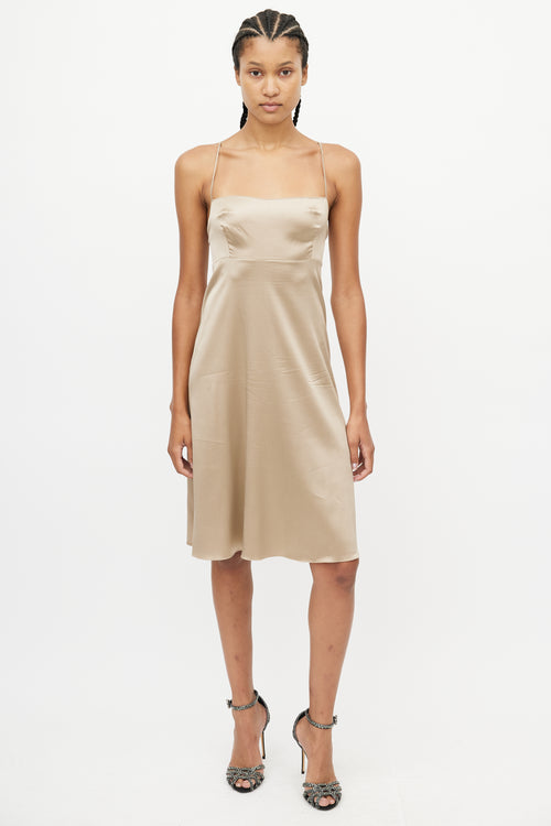 Dolce & Gabbana Gold Satin Mini Dress
