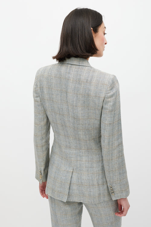 Dolce & Gabbana Grey & Beige Linen Two Piece Suit