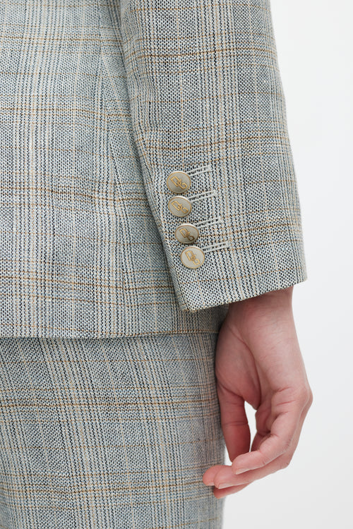 Dolce & Gabbana Grey & Beige Linen Two Piece Suit