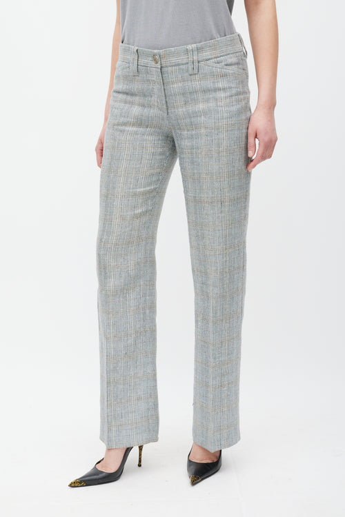 Dolce & Gabbana Grey & Beige Linen Two Piece Suit