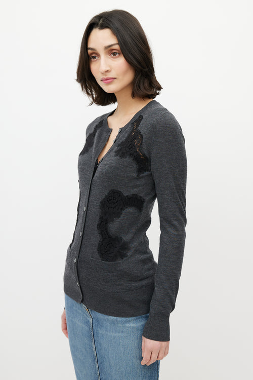 Dolce & Gabbana Grey & Black Lace Cardigan