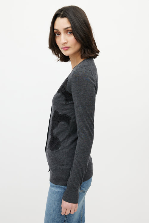 Dolce & Gabbana Grey & Black Lace Cardigan