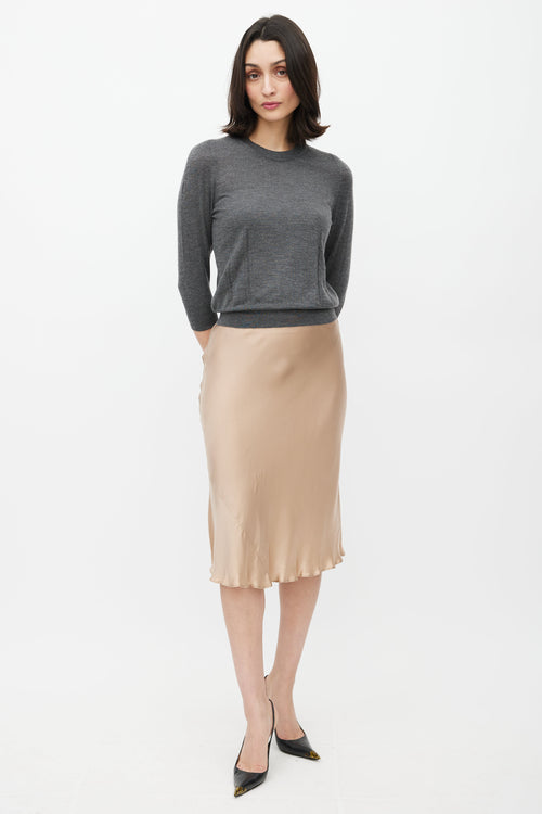 Dolce & Gabbana Grey Cashmere Knit Sweater