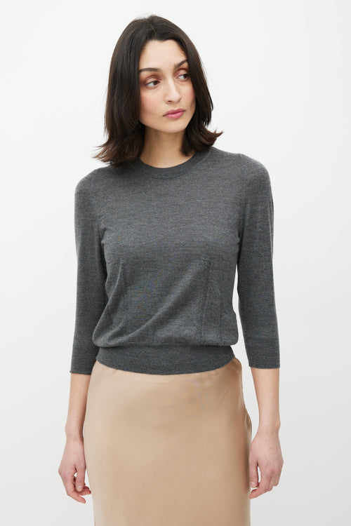Dolce & Gabbana Grey Cashmere Knit Sweater