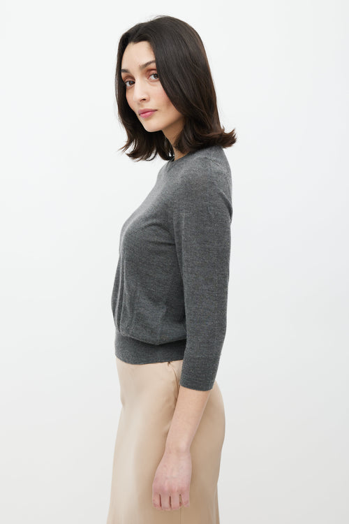 Dolce & Gabbana Grey Cashmere Knit Sweater