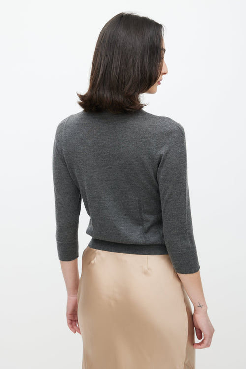 Dolce & Gabbana Grey Cashmere Knit Sweater