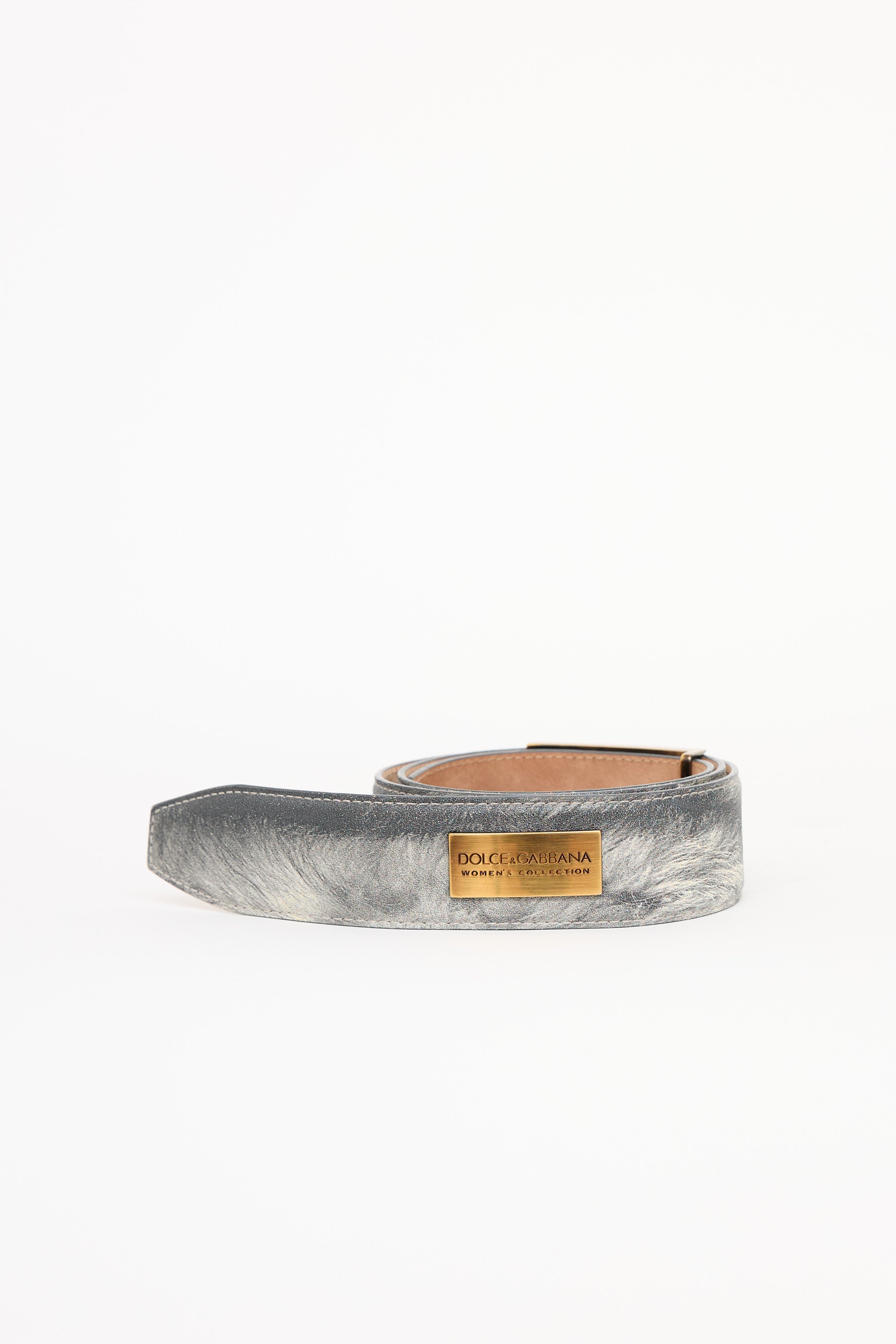 Dolce & Gabbana Leather Brushed Belt