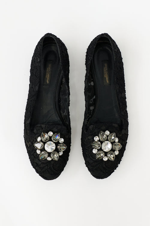 Dolce & Gabbana Lace Embellished Flat
